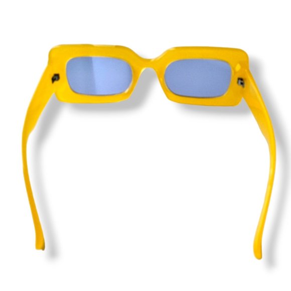 UO Margot chunky oversized rectangular yellow square sunglasses NEW - Picture 3 of 7